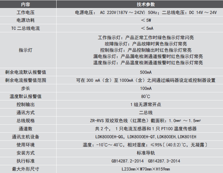 LDT9104EH組合式<a href=http://hrbbcq.com/dianqihuozai/ target=_blank class=infotextkey>電氣火災(zāi)監(jiān)控</a>探測器參數(shù)