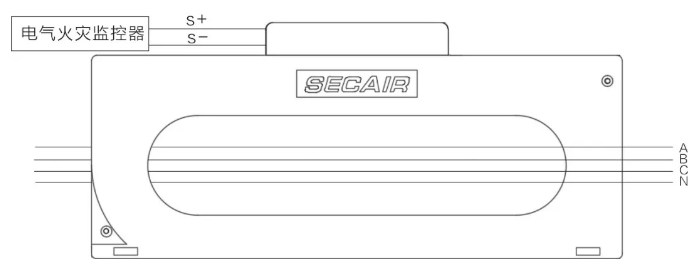 J-SCM41(400)剩余電流式<a href=http://hrbbcq.com/dianqihuozai/ target=_blank class=infotextkey>電氣火災(zāi)監(jiān)控</a>探測器接線圖