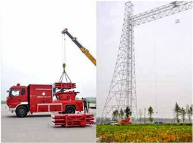 遠(yuǎn)程控制滅火導(dǎo)彈發(fā)射車(chē)及現(xiàn)場(chǎng)場(chǎng)景